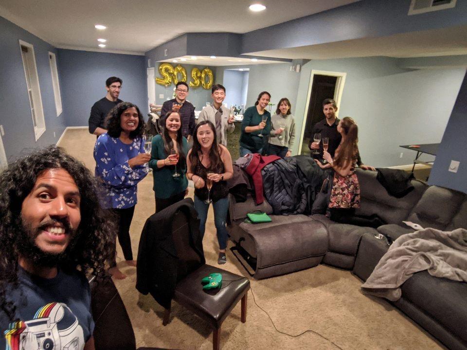 Residents enjoying a party in their apartment