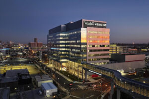 One of the world’s largest neuroscience research buildings, and the many scientists who will conduct research there, were celebrated in a dedication ceremony Thursday, Jan. 18, on the Washington University Medical Campus. Also celebrated was the 11-story building’s new name: the Jeffrey T. Fort Neuroscience Research Building, in recognition of a gift from Fort, a longtime supporter of the university.