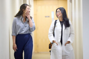 Soe S. Mar, MD, (right) a professor of neurology and of pediatrics at Washington University School of Medicine in St. Louis, is one of 53 faculty being honored with Dean's Impact Awards for excellence in mentorship and sponsorship. Director of the Pediatric Neurology Residency Program, Mar is pictured with Tanner Hoke, MD, a resident in pediatric neurology.