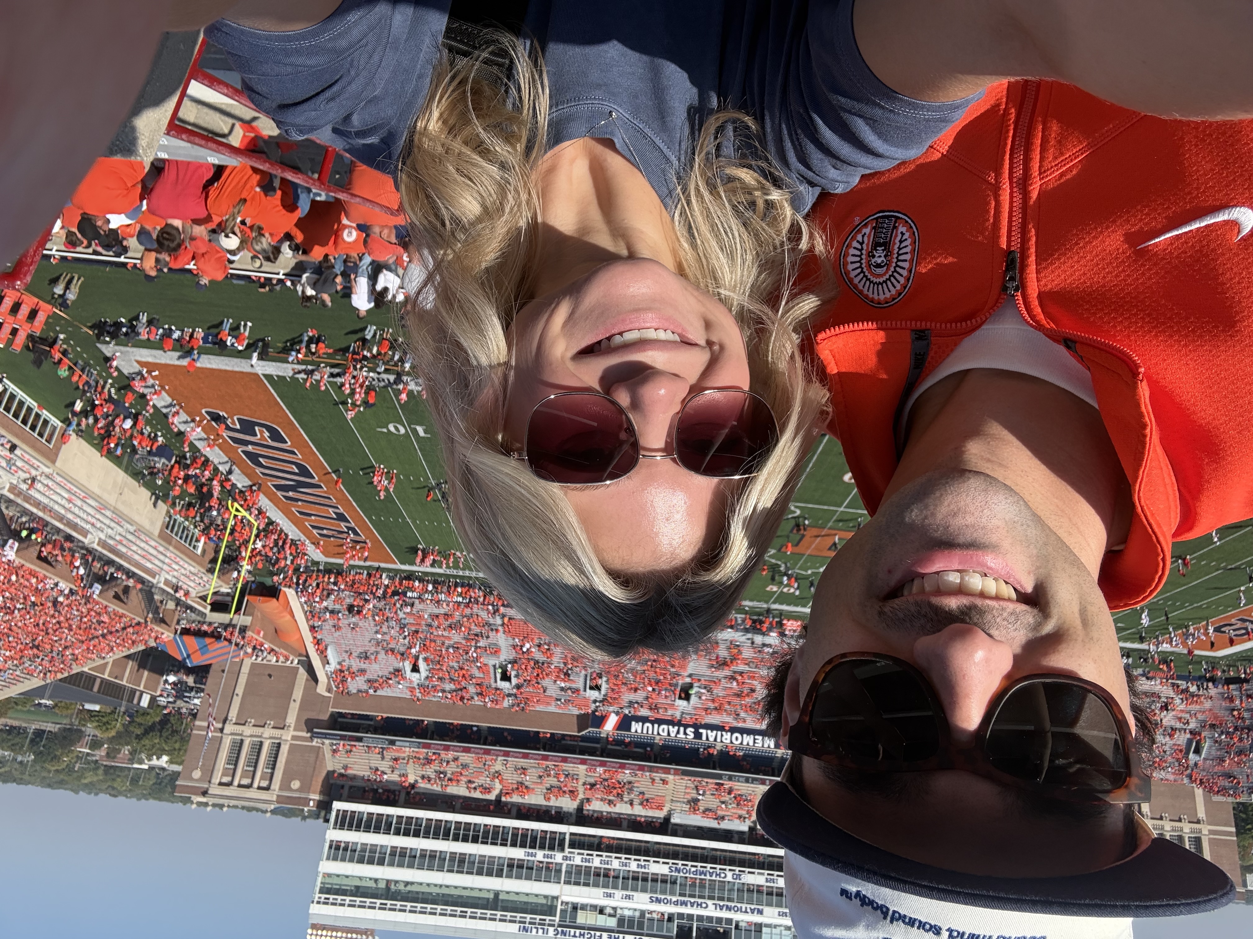 Alyssa Hiserote and Tyler Hiserote at an Illinois football game