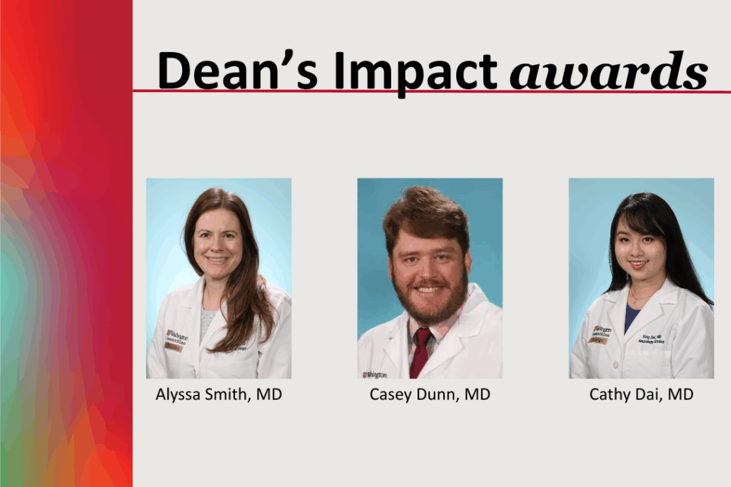 Alyssa Smith, Casey Dunn and Cathy Dai received Dean's Impact Awards for 2026