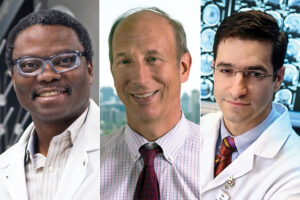 Washington University School of Medicine in St. Louis professors Samuel Achilefu, PhD, David Holtzman, MD, and Eric Leuthardt, MD (left to right, above) have been elected to the National Academy of Inventors.