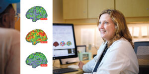 Ginger Nicol, MD, an associate professor of psychiatry at WashU Medicine, says that psychedelic drugs hold enormous potential for healing currently untreatable mental disorders, but the only way to transform that potential into reality is through rigorous scientific research. As WashU’s only faculty member authorized to work with Schedule 1 drugs, Nicol is the hub through which all such research at WashU must pass. (Photo: Matt Miller/WashU Medicine)